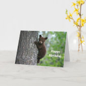 Brauner Bär Cub Tree Foto Geburtstag Karte (Gelbe Blume)