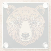 Brauner Bär für den Herbst Glasuntersetzer (Rückseite)