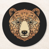 Brauner Bär für den Herbst Runder Pappuntersetzer (Vorderseite)
