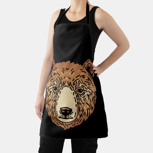 Brauner Bär für den Herbst Schürze (InSitu)