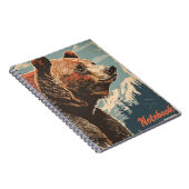 Brauner Bär Grizzly Vintag Notizblock (Rechte Seite)