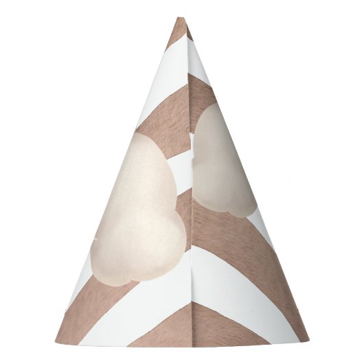 Brauner Bär Heißluftballon Partyhütchen (Rückseite)