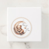 Brauner Bär im Aquarellbereich auf dem Mond Geschenkanhänger (Beispiel)