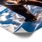 Brauner Bär im Schnee Poster (Ecke)