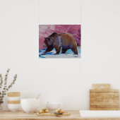 Brauner Bär in Utah, zu Fuß durch die Felsen Poster (Küche)