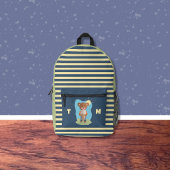 Brauner Bär isst Eiscreme Kid Streifen Backpack Bedruckter Rucksack