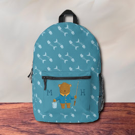 Brauner Bär Kid Blue Backpack Bedruckter Rucksack