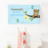 Brauner Bär mit Blue Bumble Bees Boy Custom Banner (Insitu)