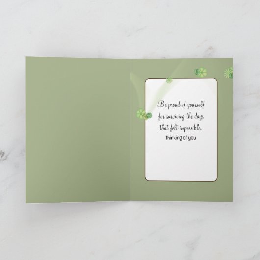 Brauner Bär mit Blume Karte (Innenseite)