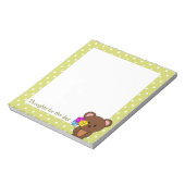 Brauner Bär mit einem Haufen Blume Notizblock (Rotiert)