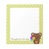 Brauner Bär mit einem Haufen Blume Notizblock (Vorderseite)