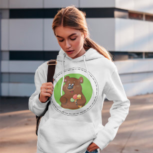 Brauner Bär mit Eiscreme Hoodie
