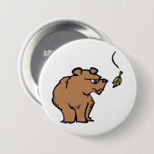Brauner Bär mit fallendem Herbstleaf Niedliche Tie Button (Vorne & Hinten)