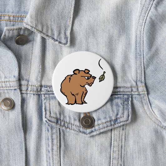 Brauner Bär mit fallendem Herbstleaf Niedliche Tie Button (Beispiel)
