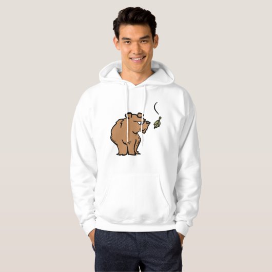 Brauner Bär mit fallendem Herbstleaf Niedliche Tie Hoodie (Vorne ganz)