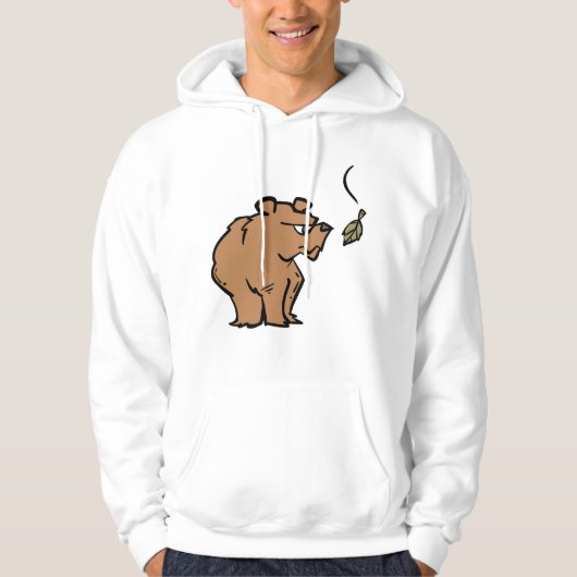 Brauner Bär mit fallendem Herbstleaf Niedliche Tie Hoodie (Vorderseite)