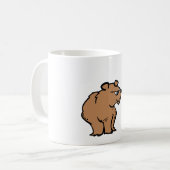 Brauner Bär mit fallendem Herbstleaf Niedliche Tie Kaffeetasse (Vorderseite Links)