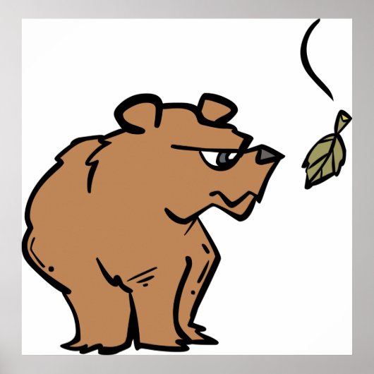 Brauner Bär mit fallendem Herbstleaf Niedliche Tie Poster (Vorne)