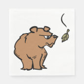 Brauner Bär mit fallendem Herbstleaf Niedliche Tie Serviette (Vorderseite)