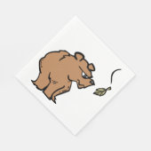 Brauner Bär mit fallendem Herbstleaf Niedliche Tie Serviette (Ecke)
