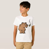 Brauner Bär mit fallendem Herbstleaf Niedliche Tie T-Shirt (Vorne ganz)