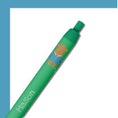 Brauner Bär mit Fangrod-Kid-Pen Kugelschreiber