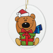 Brauner Bär mit Geschenk Keepake-Ornament Keramik Ornament (Links)
