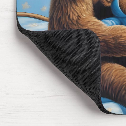 Brauner Bär mit Teddybär Mousepad (Ecke)
