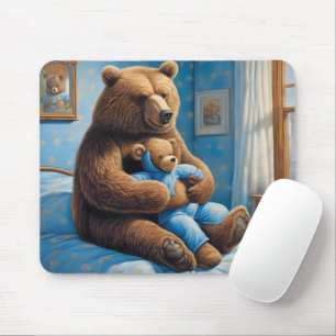 Brauner Bär mit Teddybär Mousepad