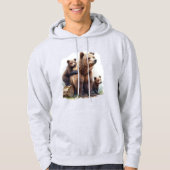 Brauner Bär mit zwei Kubs Hoodie (Vorderseite)