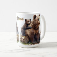 Brauner Bär mit zwei Kubs