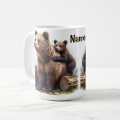 Brauner Bär mit zwei Kubs Kaffeetasse (Vorderseite Links)