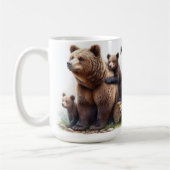 Brauner Bär mit zwei Kubs Kaffeetasse (Links)