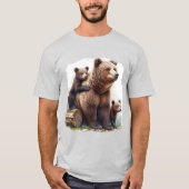 Brauner Bär mit zwei Kubs T-Shirt (Vorderseite)