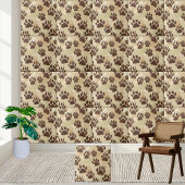 Brauner Bär Paw Print Pattern Tile Fliese