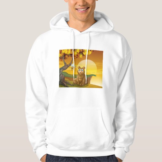 Brauner Bär Sunset Hoodie (Vorderseite)