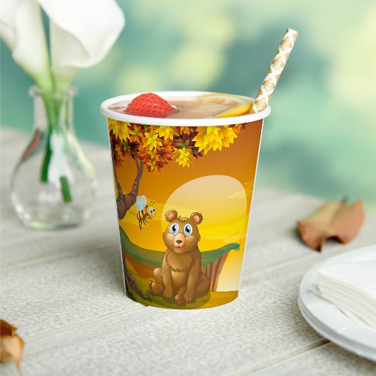 Brauner Bär Sunset Pappbecher