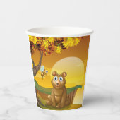 Brauner Bär Sunset Pappbecher (Vorderseite)