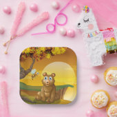 Brauner Bär Sunset Pappteller (Party)