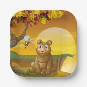 Brauner Bär Sunset Pappteller (Vorderseite)