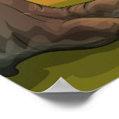 Brauner Bär Sunset Poster (Ecke)