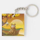 Brauner Bär Sunset Schlüsselanhänger (Rückseite)