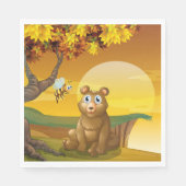 Brauner Bär Sunset Serviette (Vorderseite)