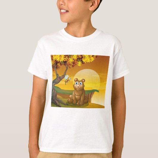Brauner Bär Sunset T-Shirt (Vorderseite)