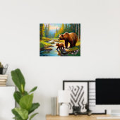 Brauner Bär und Baby 3 Poster (Heimbüro)