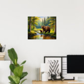 Brauner Bär und Baby 4 Poster (Heimbüro)