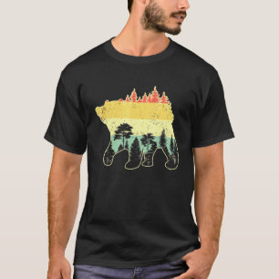 Brauner Bär Wildtiere Naturwald Retro Bea T-Shirt