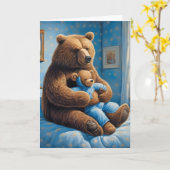 Brauner Bär zum Geburtstag mit Teddybär Karte (Gelbe Blume)