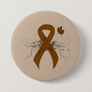 Brauner Bartonstreifen mit Schmetterling Button