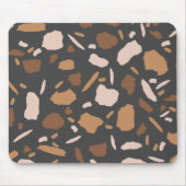 Brauner, Beige, Tan und grauer Terrazzo-Marmor Mousepad (Vorne)